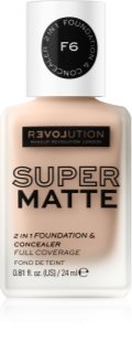 Revolution Relove Super Matte Foundation tartós matt alapozó árnyalat F6 24 ml
