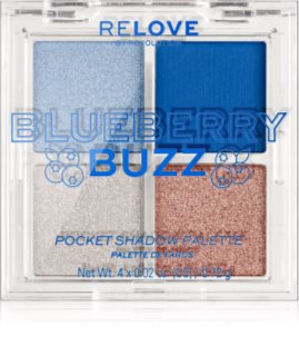 Revolution Relove Pocket Palette Acu ēnu palete (tonis) Blueberry Buzz 4x0.72 g