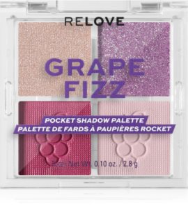 Revolution Relove Pocket Palette paleta de sombras de ojos tono Grape Fizz 4x0.72 g
