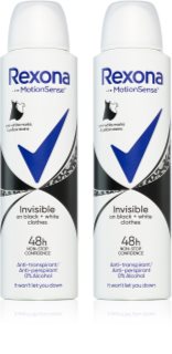 Rexona Invisible Black and White antiperspirant spray to treat white and yellow stains