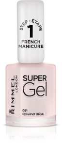 Rimmel Super Gel Step 1 lak na francouzskou manikúru odstín 091 English Rose 12 ml