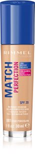 Rimmel Match Perfection fond de teint liquide SPF 20 teinte 001 Fair Porcelain 30 ml