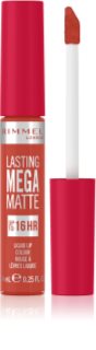 Rimmel Lasting Mega Matte matt folyékony állagú ajakrúzs 16 h árnyalat Scarlet Flames 7,4 ml