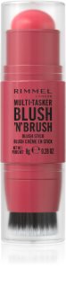 Rimmel Multi-Tasker Blush'N'brush pirosító stick ecsettel árnyalat 150 Cherry On Point 8 g