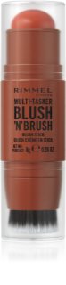 Rimmel Multi-Tasker Blush'N'brush blush in bastoncino con pennello colore 300 Nearly Suede 8 g
