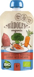 Rudolf’s BIO batáty, brokolice, mrkev s lososem dětský příkrm 110 g