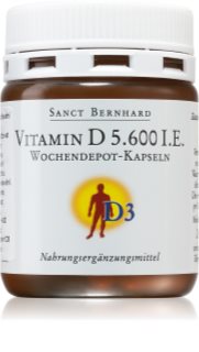 Sanct Bernhard Vitamin D 5.600 I.E. Wochendepot Kapseln für eine normale Funktion des Immunsystems, gesunde Knochen und Zähne und gute Muskelaktivität 26 KAP