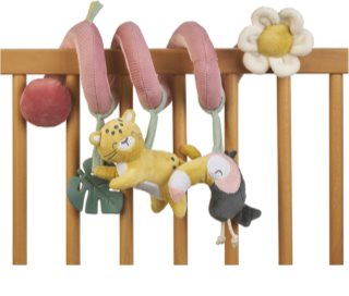 Saro Baby Spiral with Rattles Party Jungle contrast hanging toy Pink 1 pc