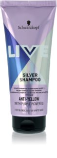 Schwarzkopf LIVE Silver Rensende shampoo til at neutralisere gule toner 200 ml