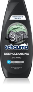 Schwarzkopf Schauma MEN шампунь з вугіллям для обличчя, тіла та волосся 400 мл