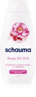 Schwarzkopf Schauma Rose Oil šampon a kondicionér 2 v 1 pro snadné rozčesání vlasů 400 ml