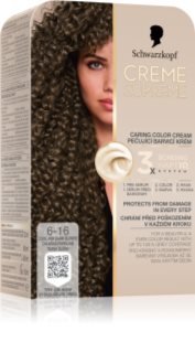 Schwarzkopf Creme Supreme permanentní barva na vlasy odstín 6-16 Chladná popelavě tmavá blond 60 ml
