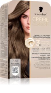 Schwarzkopf Creme Supreme permanentná farba na vlasy odtieň 7-42 Béžová blond 60 ml