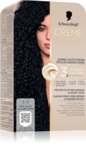 Schwarzkopf Creme Supreme tartós hajfesték árnyalat 1-1 Cool Black 60 ml