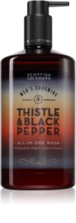 Scottish Fine Soaps Thistle & Black Pepper jabón para cara, cuerpo y cabello 500 ml