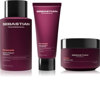Sebastian Professional Penetraitt Bundle setti vaurioituneille, kemiallisesti käsitellyille hiuksille 3 kpl