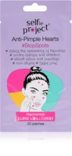 Selfie Project Anti-Pimple Hearts náplasti na problematickou pleť s niacinamidem 20 ks