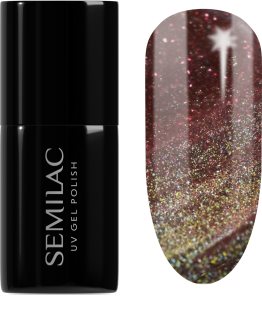 Semilac UV Hybrid Galaxy Flash geelikynsilakka – UV/LED-lamppu tarvitaan sävy 824 Digital Red 7 ml