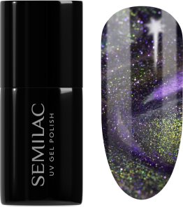 Semilac UV Hybrid Galaxy Flash Gel Nail Polish for UV/LED Hardening shade 825 Cyber Violet 7 ml