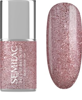 Semilac One Step 3in1 Glossy τζελ βερνίκι νυχιών απόχρωση 250 Glitter Pink 7 ml