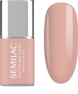 Semilac One Step 3in1 Glossy гелевий лак для нігтів відтінок 450 Light Peach 7 мл