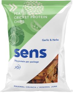 SENS Hrachové chipsy s cvrččím proteinem proteinové chipsy Garlic & Herbs 80 g