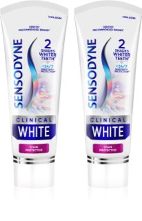Sensodyne Clinical White Stain Protector dentifrice blanchissant 2x75 ml