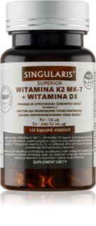 Singularis Superior Witamina K2 MK-7 + witamina D3 kapsułki dla prawidłowego funkcjonowania układu odpornościowego, stanu kości i pracy mięśni 120 caps.