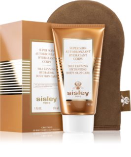 Sisley Super Soin Self Tanning Hydrating Body Skin Care samoporjavitveni losjon za telo s aplikační rukavicí 150 ml