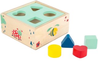 Small foot Shape-Fitting Cube Forest attīstošs šķirošanas kubs koka 12 m+ 5 gab.