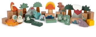 Small foot Wooden Building Blocks Dino aktiviteter legetøj af træ 12 m+ 34 stk.