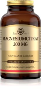 Solgar Magnesiumcitrat 200 mg Tabletten zur Reduzierung von Müdigkeit und Erschöpfung und Unterstützung gesunder Zähne, Knochen und Muskeln
