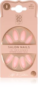 SOSU Cosmetics Salon Nails unhas artificiais tom Soft & Subtle 24 un.