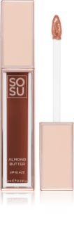 SOSU Cosmetics Satin Lip Glaze Hydrating Lip Gloss shade Almond Butter 6 ml