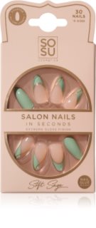 SOSU Cosmetics Salon Nails False Nails shade Soft Sage 30 pc