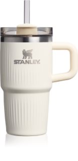 Stanley Quencher H2.O FlowState™ Fluted Tumbler copo de aço inoxidável com palhinha pequeno Gunmetal Shine 600 ml