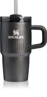 Stanley Quencher H2.O Fluted Tumbler неръждаема термочаша със сламка малък Black PVD 590 мл.