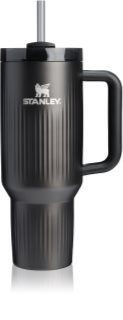 Stanley Quencher H2.O Fluted Tumbler неръждаема термочаша със сламка голям Black PVD 1180 мл.