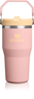 Stanley IceFlow™ Flip Straw 2.0 Tumbler θερμός από ανοξείδωτο ατσάλι Peach Rose 590 ml