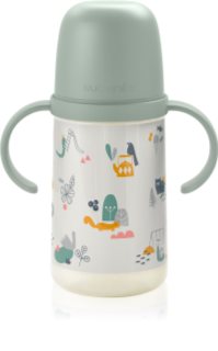 Suavinex Walk Second dječja bočica s ručkama 6 m+ Green 270 ml