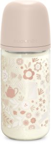 Suavinex Wonderland SX Pro Physiological Anti-Colic Glass biberon en verre M Medium Flow 3 m+ Liberty Pink