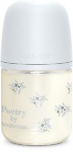 Suavinex Poetry SX Pro Physiological S biberão de vidro 0 m+ Slow Flow - Blue 120 ml