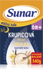 Sunar krupicová kaše na dobrou noc vanilková mléčná kaše 340 g