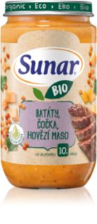 Sunar BIO batáty, červená šošovica, hovädzie mäso detský príkrm 235 g