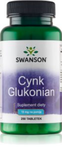 Swanson Cynk Glukonian tabletki na wsparcie układu odpornościowego 250 tabletek
