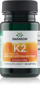 Swanson Witamina K2 50 mcg wsparcie prawidłowego stanu kości i zębów 30 caps.
