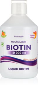 Swedish Nutra Biotin 10 000 μg supliment alimentar pentru par frumos si sanatos aroma Orange 500 ml