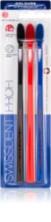 Swissdent Profi Colours periuțe de dinți soft-mediu black, red, blue 3 buc