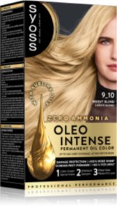 Syoss Oleo Intense μόνιμη βαφή μαλλιών με έλαιο απόχρωση 9-10 Bright Blond 1 τμχ