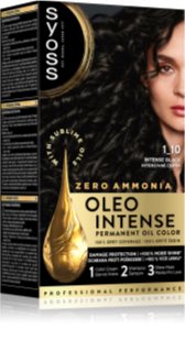 Syoss Oleo Intense coloration cheveux permanente à l'huile teinte 1-10 Intense Black 1 pcs